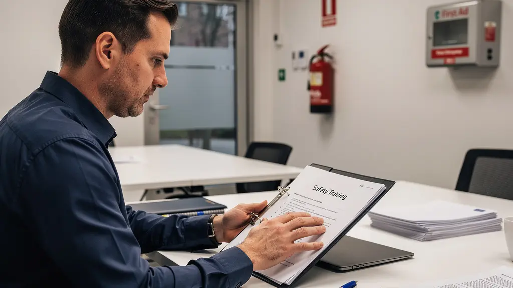 Formateur préparant une session de formation habilitation électrique avec supports